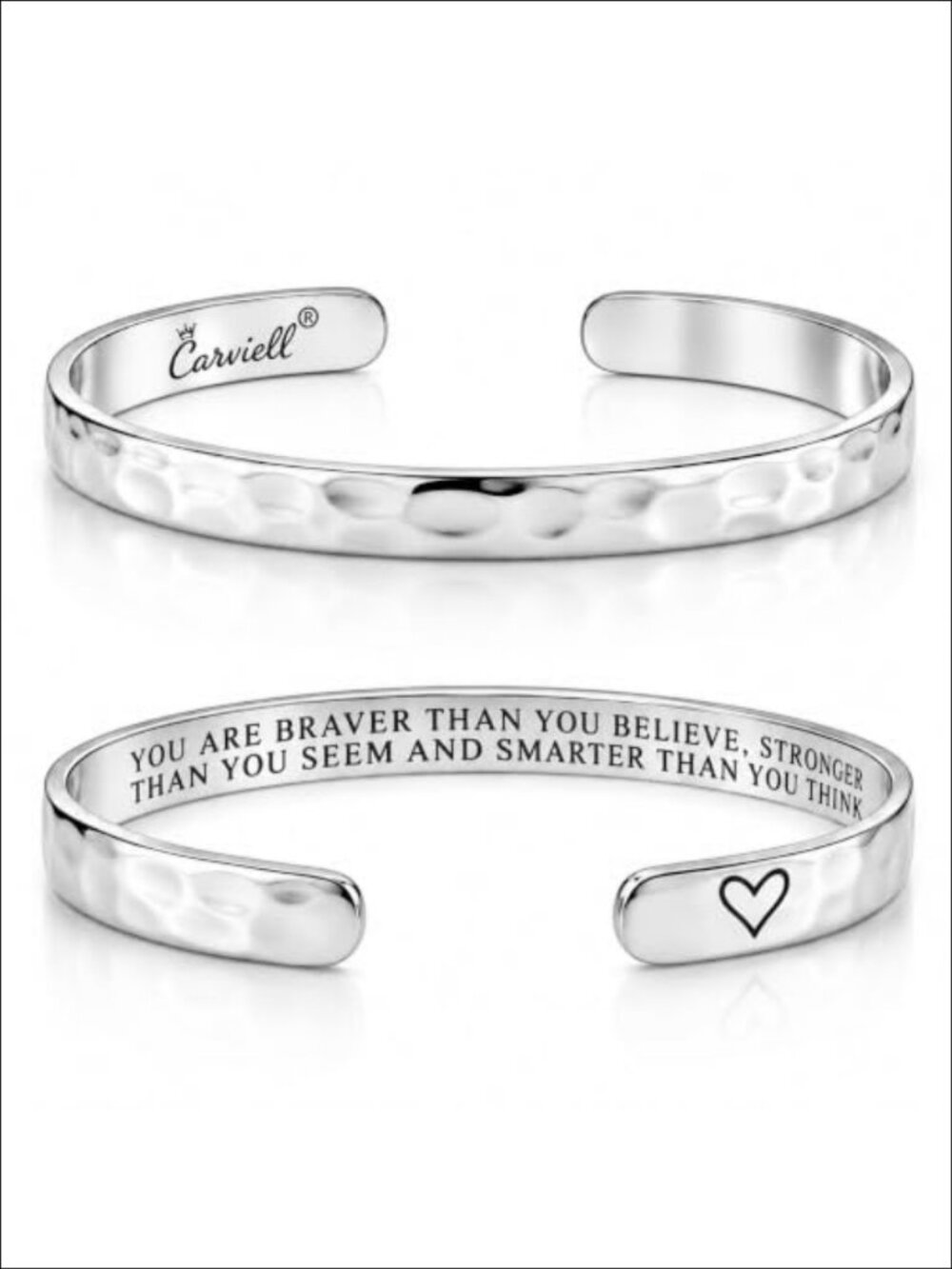 Engraved Inspirational Cuff Bracelet 316L Surgical Stainless Steel Adjustable
